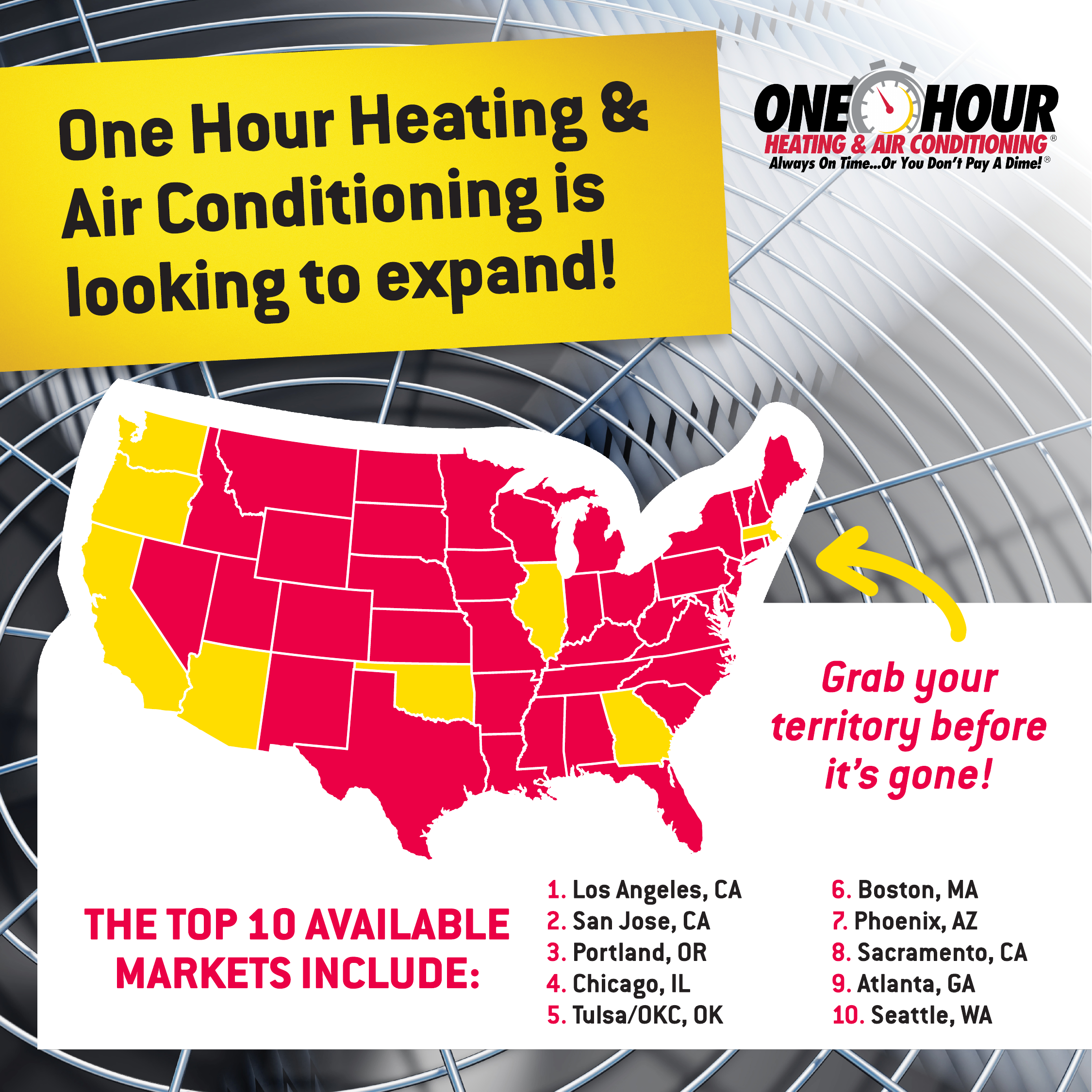 Featured image for “Explore Hot Markets for Franchising with One Hour Heating & Air Conditioning”